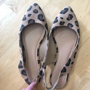 Old navy size 10 sling back cheetah print flats